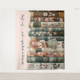 boekenliefhebber | Anne van Green Gables | Bloemen Wandkleed