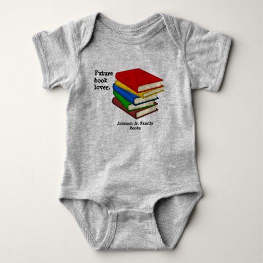 boekenliefhebber baby één stuk romper (Voorkant)