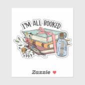 Boekenliefhebber bericht in een fles ik ben helema sticker (Vel)