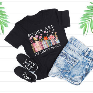 Boekenliefhebber Boeken zijn mijn gelukkige plek T-shirt