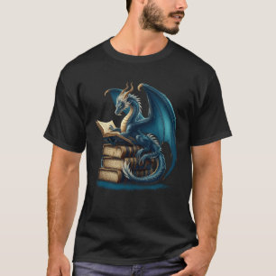 Boekenliefhebber Boekenworm Leesboeken Dragon Sci- T-shirt