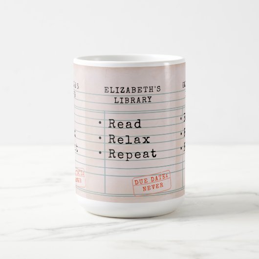 Boekenliefhebber Bookish Bookworm  Library Kaart Koffiemok (Center)
