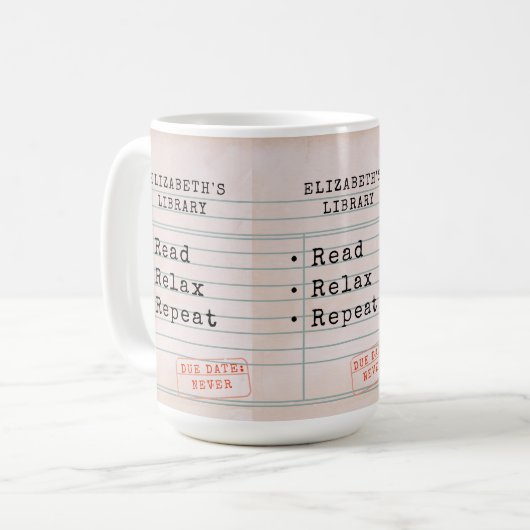 Boekenliefhebber Bookish Bookworm  Library Kaart Koffiemok (Voorkant links)