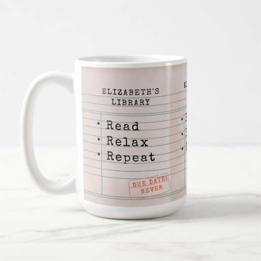 Boekenliefhebber Bookish Bookworm  Library Kaart Koffiemok (Links)