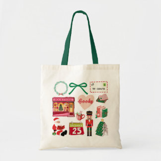 Boekenliefhebber Christmas Canvas tas