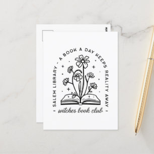Boekenliefhebber club heksenmeisjes lezen squad briefkaart