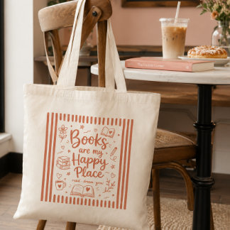 Boekenliefhebber Gelukkige Plaats Lezer Boodschapp Tote Bag