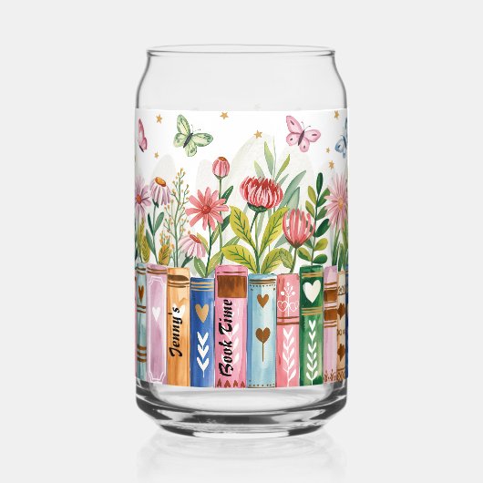 Boekenliefhebber gepersonaliseerde wrap blikvorm glas (Voorkant)