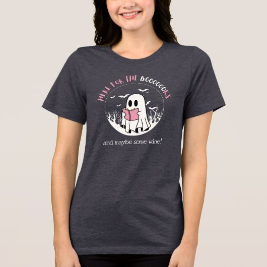 Boekenliefhebber Ghost Halloween Tri-Blend Shirt (Voorkant)