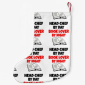 Boekenliefhebber Hoofd Chef Kleine Kerstsok (Achterkant)