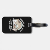 Boekenliefhebber Kattenillustratie - Opgerold & Ge Bagagelabel (Achterkant horizontaal)