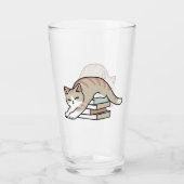 Boekenliefhebber Kattenillustratie - Opgerold & Ge Glas (Achterkant)