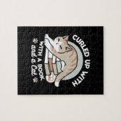 Boekenliefhebber Kattenillustratie - Opgerold & Ge Legpuzzel (Horizontaal)