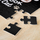 Boekenliefhebber Kattenillustratie - Opgerold & Ge Legpuzzel (Zijkant)