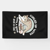 Boekenliefhebber Kattenillustratie - Opgerold & Ge Spandoek (Horizontaal)