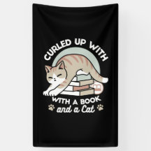 Boekenliefhebber Kattenillustratie - Opgerold & Ge