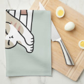 Boekenliefhebber Kattenillustratie - Opgerold & Ge Theedoek (Quarter Fold)