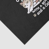 Boekenliefhebber Kattenillustratie - Opgerold & Ge Tissuepapier (Detail)