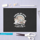 Boekenliefhebber Kattenillustratie - Opgerold & Ge Tissuepapier (Craft)