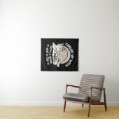 Boekenliefhebber Kattenillustratie - Opgerold & Ge Wandkleed (In Situ (horizontaal))