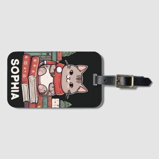 Boekenliefhebber Kattenliefhebber Bagagelabel (Voorkant (horizontaal))