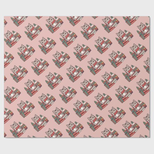 Boekenliefhebber Kattenliefhebber Cadeaupapier (Vlak)