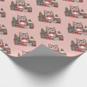 Boekenliefhebber Kattenliefhebber Cadeaupapier (Hoek)