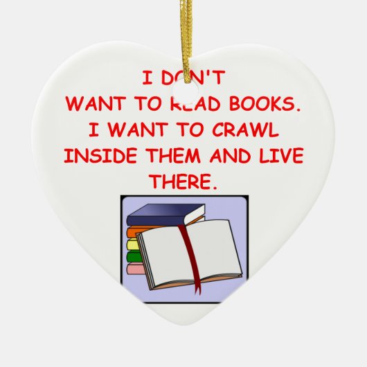 boekenliefhebber keramisch ornament (Voorkant)