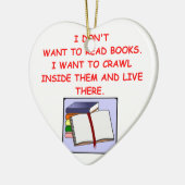 boekenliefhebber keramisch ornament (Links)