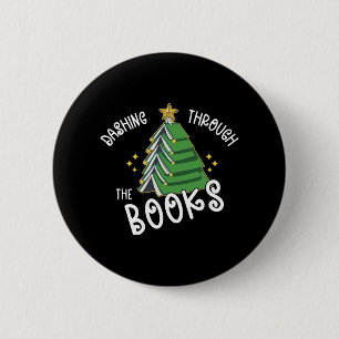 Boekenliefhebber Kerstboom Kerstlectuur  Ronde Button 5,7 Cm