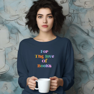 Boekenliefhebber leest kleurrijke typografie moder t-shirt
