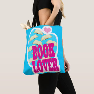 Boekenliefhebber lezen Bold Art Logo Gezegde Tote Bag