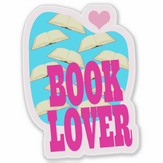 Boekenliefhebber lezen Cool Art Logo Gezegde Sticker (Voorkant)