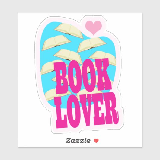 Boekenliefhebber lezen Cool Art Logo Gezegde Sticker (Vel)