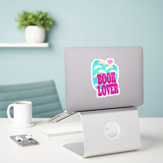 Boekenliefhebber lezen Cool Art Logo Gezegde Sticker (Laptop op bureau)