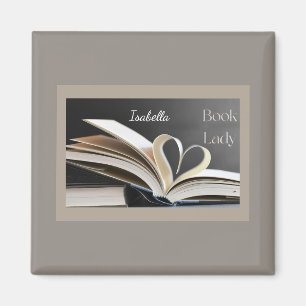 Boekenliefhebber, persoonlijk geschenk voor haar l magneet