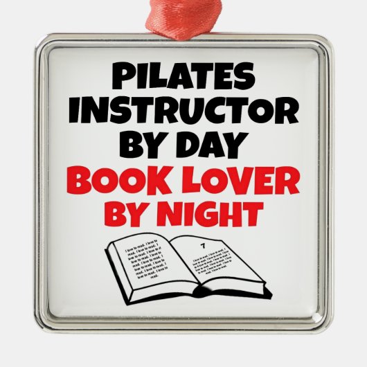Boekenliefhebber Pilates Instructor Metalen Ornament (Voorkant)