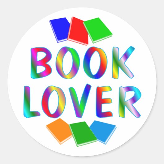 BOEKENLIEFHEBBER RONDE STICKER (Voorkant)