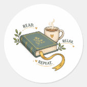 Boekenliefhebber Ronde Sticker (Voorkant)