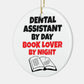 Boekenliefhebber tandheelkundige assistent keramisch ornament (Links)