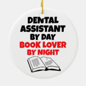 Boekenliefhebber tandheelkundige assistent keramisch ornament (Achterkant)