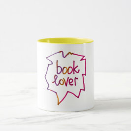 Boekenliefhebber tekst artistieke tekening belette mok