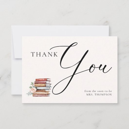 Boekenliefhebber Thema Bookish Literair Vrijgezell Bedankkaart (Voorkant)