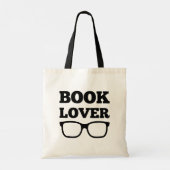 Boekenliefhebber typografie leesbril tote bag (Achterkant)