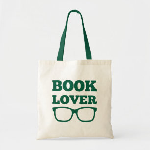 Boekenliefhebber typografie leesbril tote bag