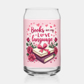 Boekenliefhebber Valentijn Romantisch lezen Esthet Blikvorm Glas (Achterkant)