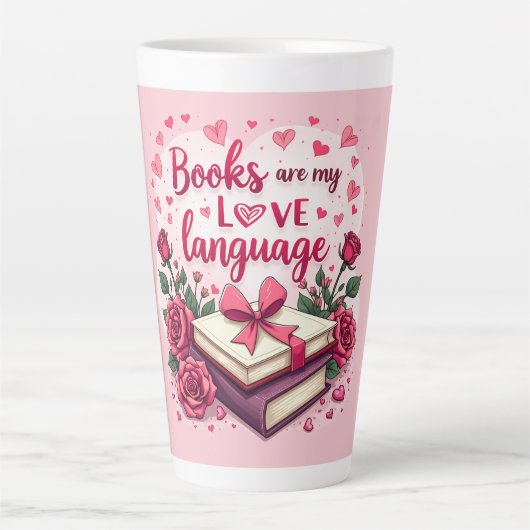 Boekenliefhebber Valentijn Romantisch lezen Esthet Latte Mok (Voorkant)