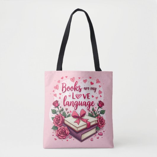 Boekenliefhebber Valentijn Romantisch lezen Esthet Tote Bag (Voorkant)