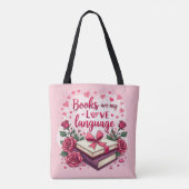 Boekenliefhebber Valentijn Romantisch lezen Esthet Tote Bag (Achterkant)
