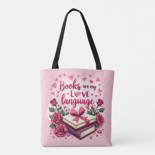 Boekenliefhebber Valentijn Romantisch lezen Esthet Tote Bag (Achterkant)